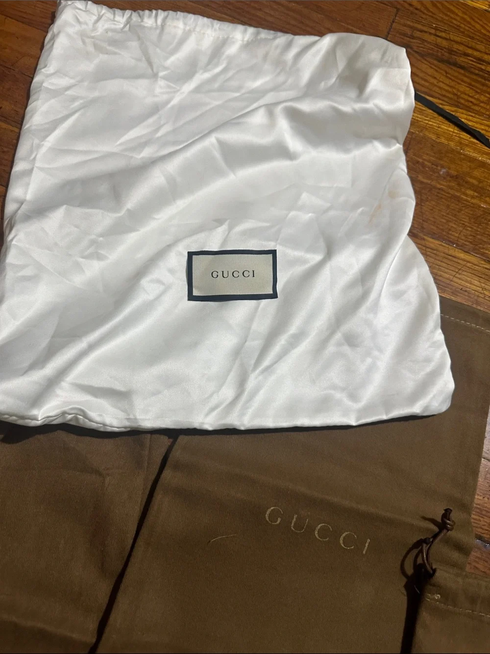 Gucci Brown and Black Dust Bag Set - Luxury Accessory Storage With a Mini Book